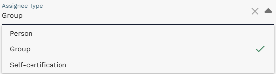 Assignee Type dropdown