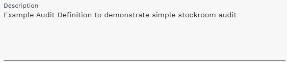 Description field on an audit definition