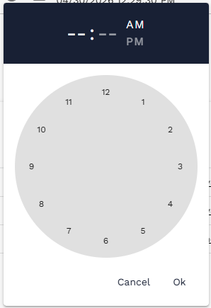 Clock control for selecting a time