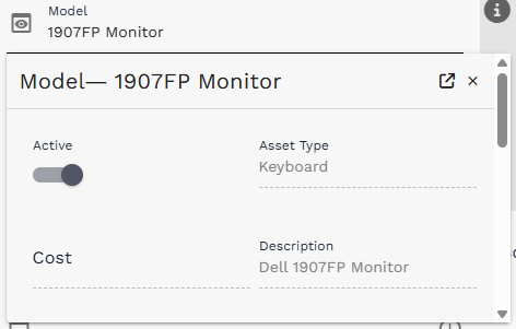 Reference preview example for the selected Model record