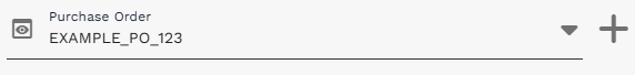 Purchase Order reference field populated with the newly created PO